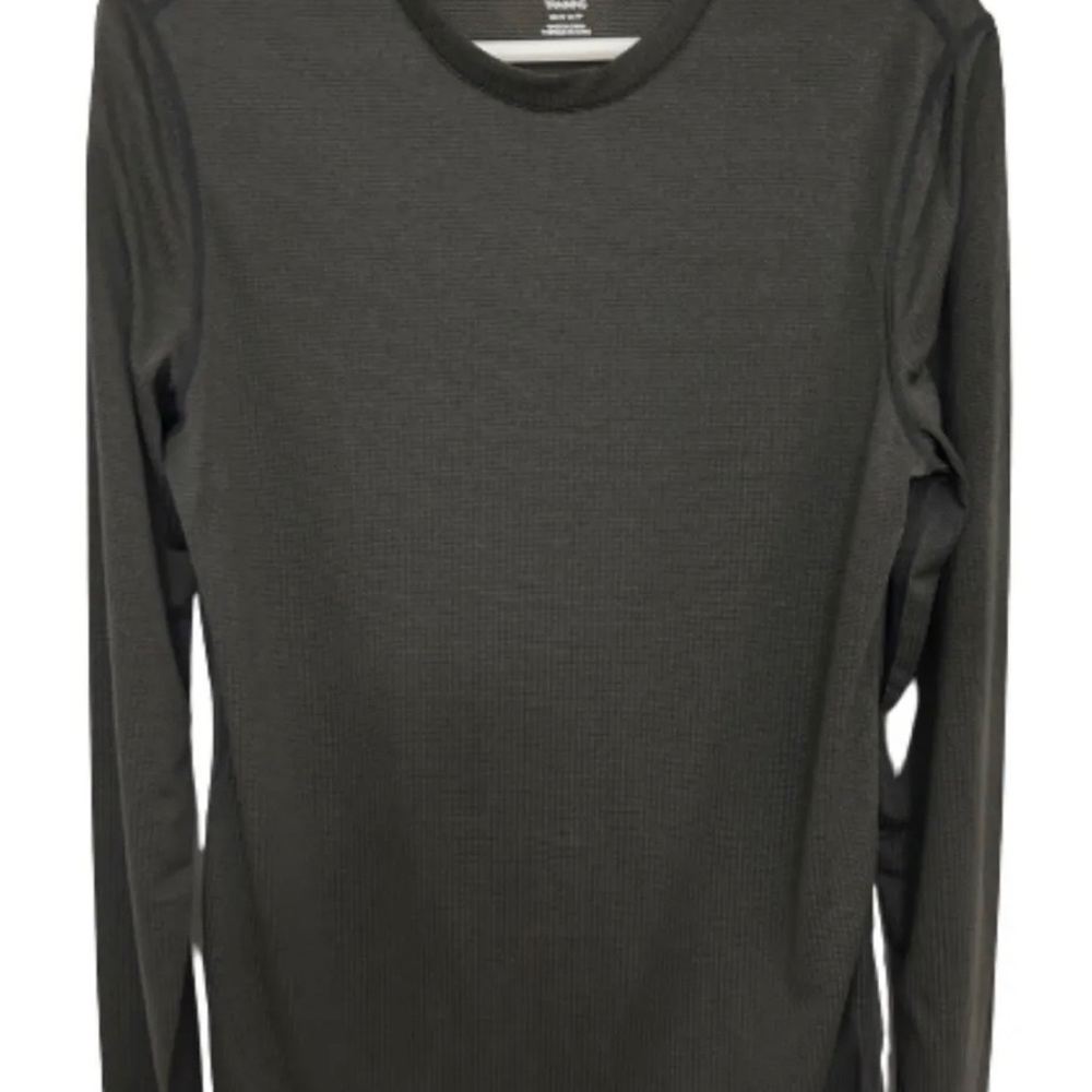 H&M Men’s Round Neck Long-sleeve Sport Training Shirt with Reflective, Gray, XS